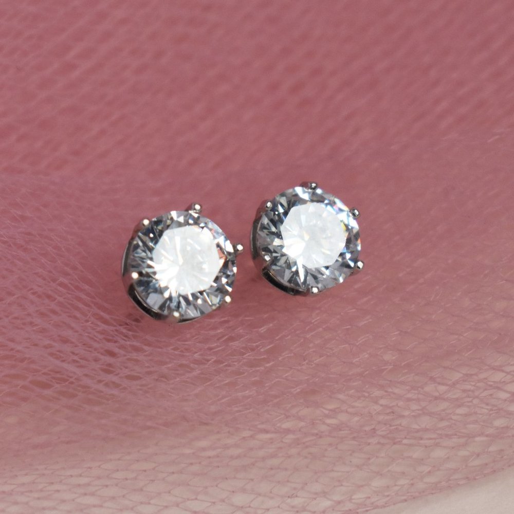 Super Shiny Cz Studs, Basic Casual Stud Earrings,… - image 8